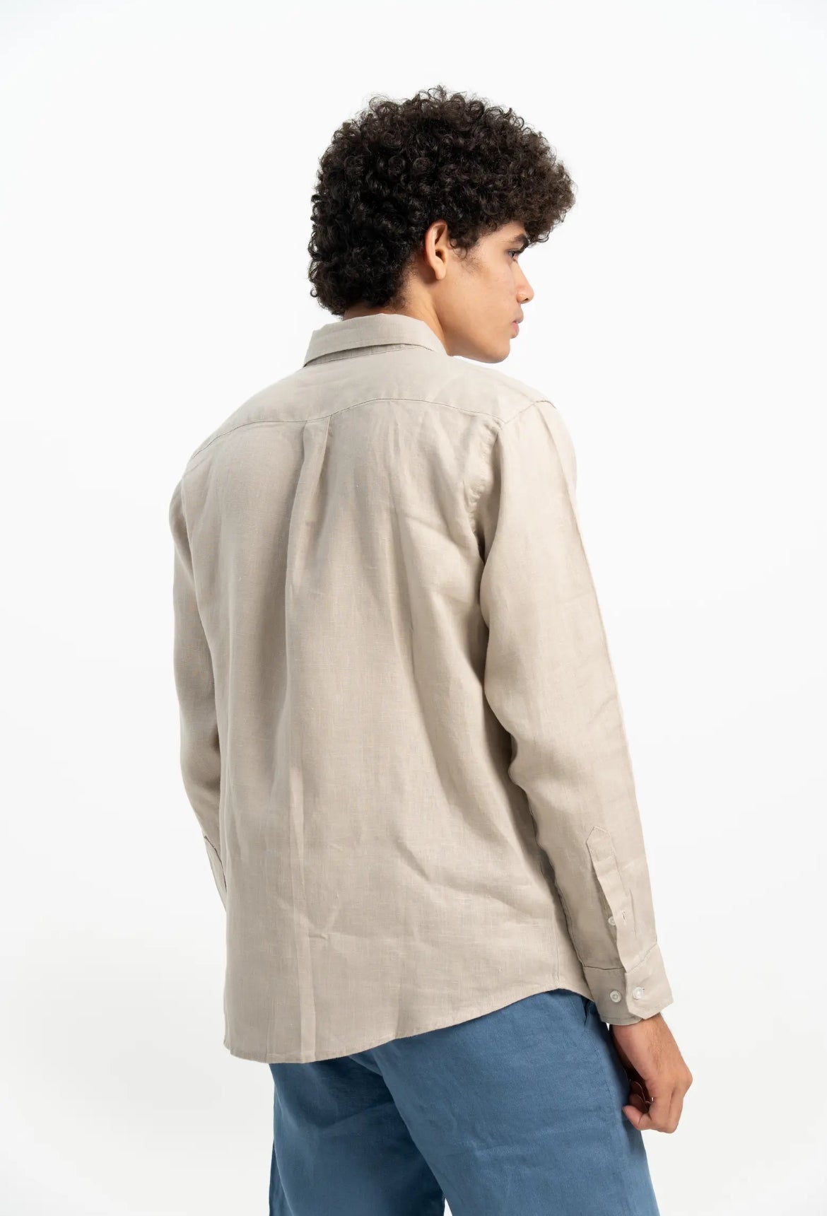 VELAIR LINEN DESERT BEIGE SHIRT