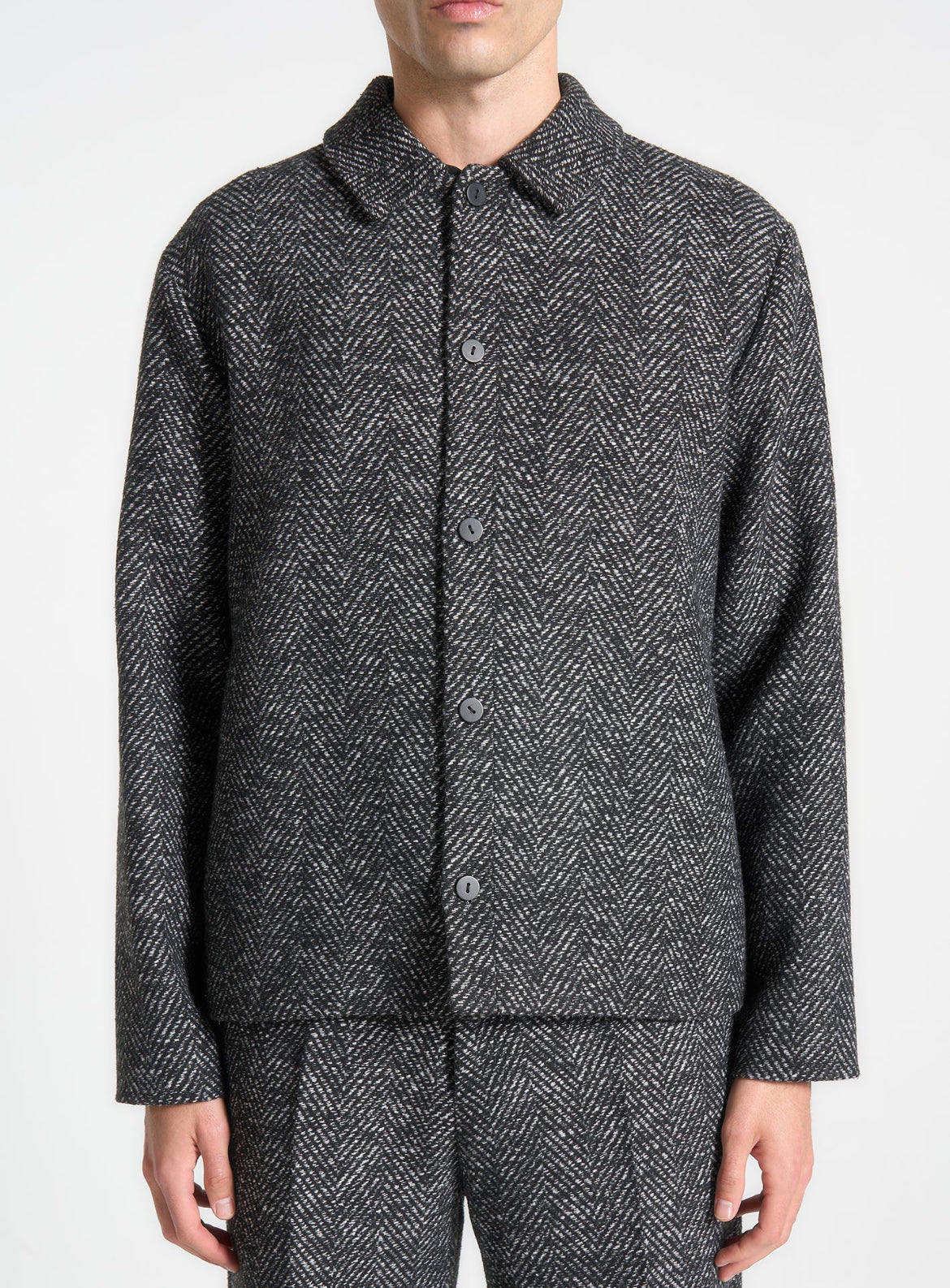 Brushed herringbone Shacket