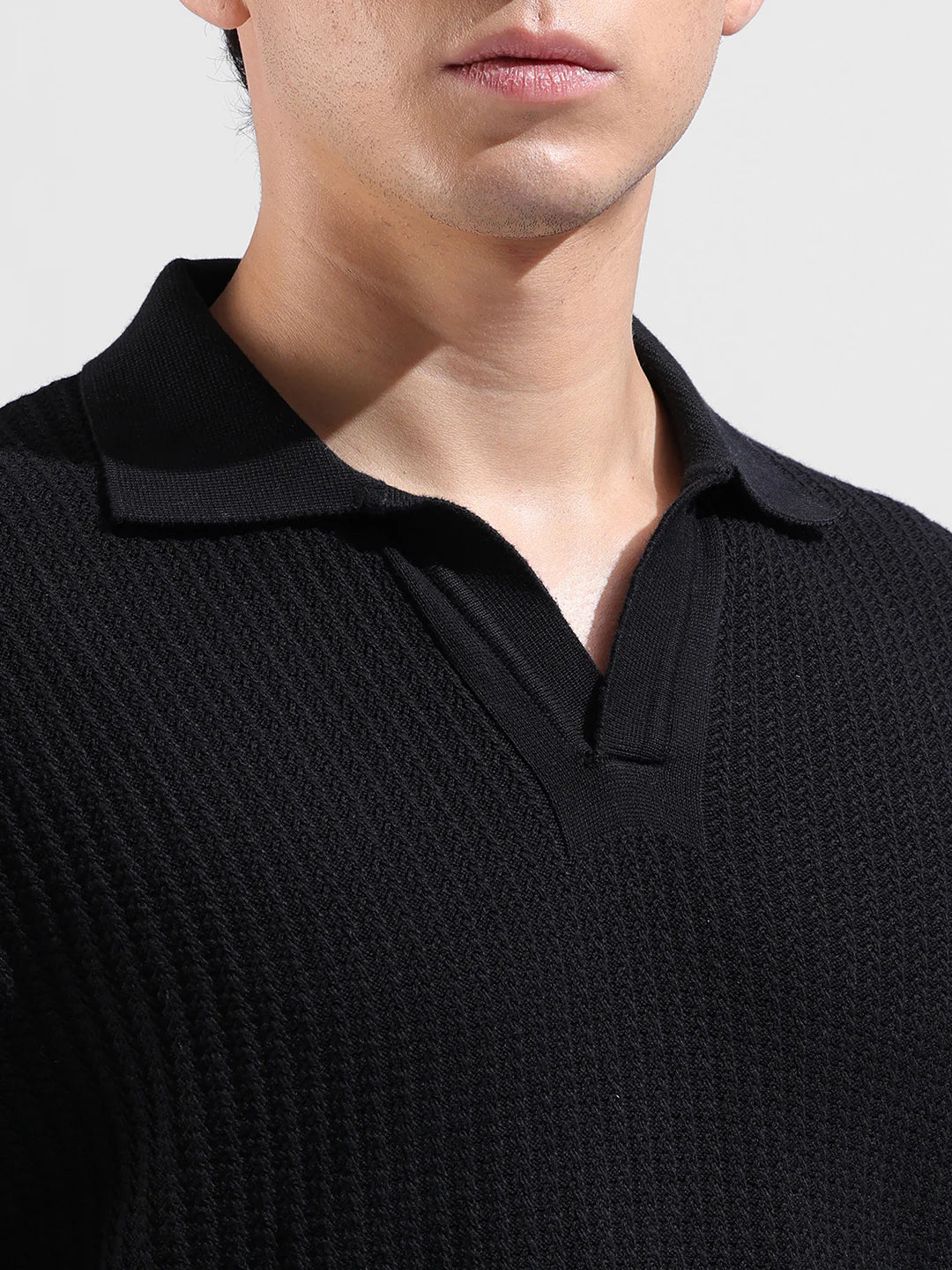 Basic knitted polo T-shirt