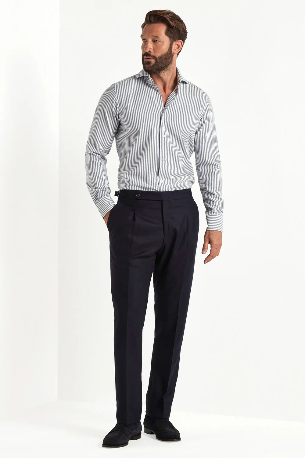 Blue flannel Roma trousers