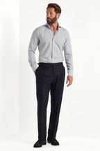 Blue flannel Roma trousers