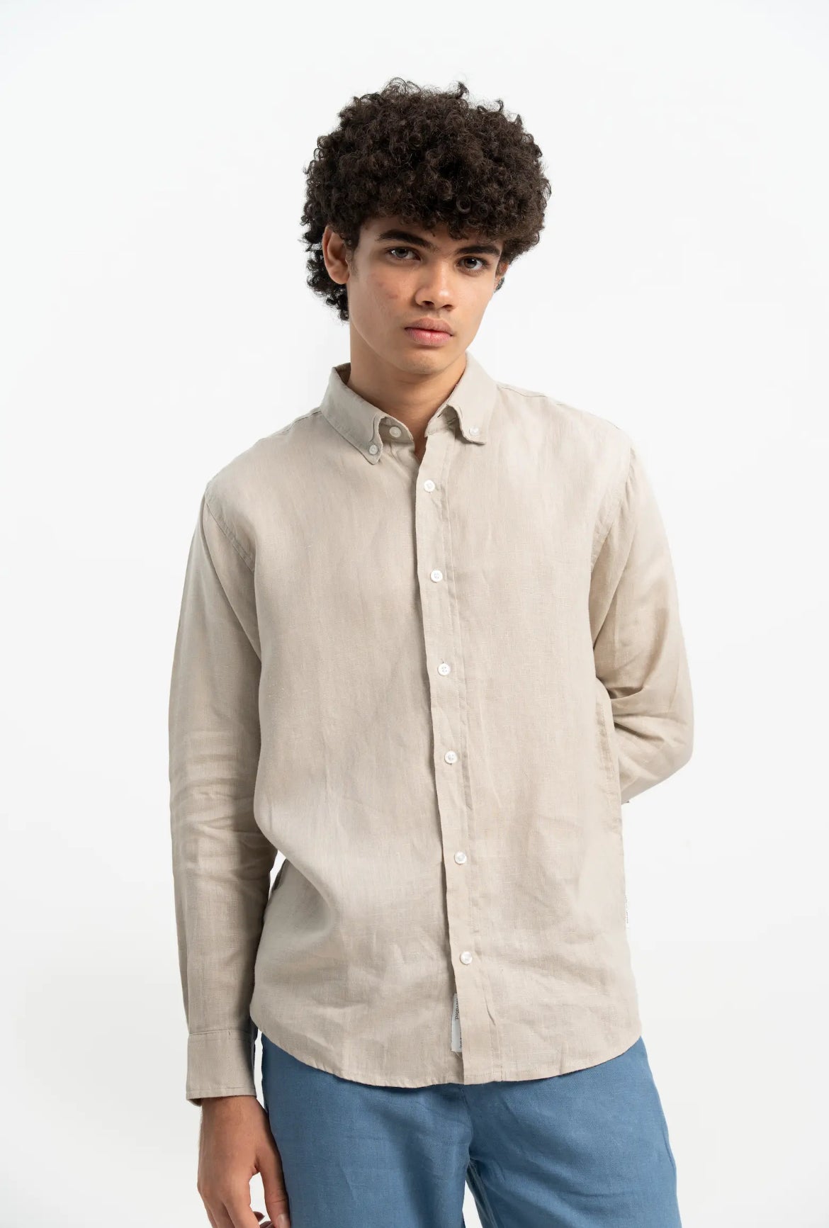 VELAIR LINEN DESERT BEIGE SHIRT