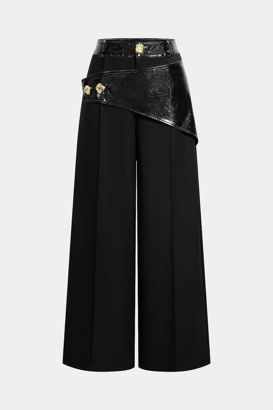 Leather patch pants