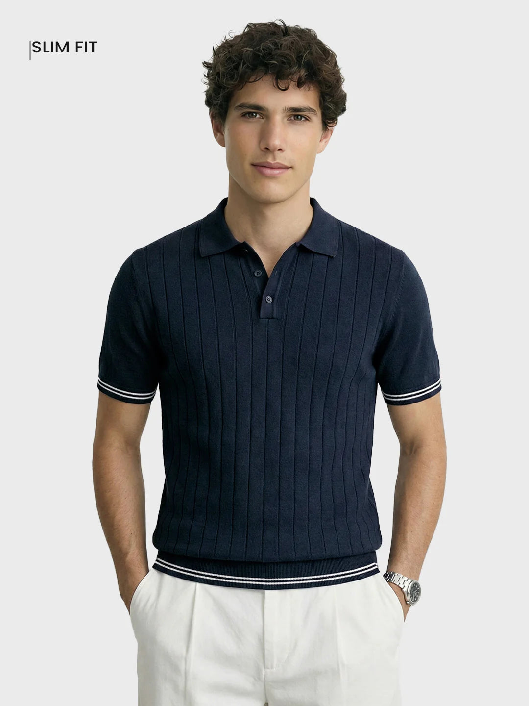 KNITTED POLO T-SHIRT