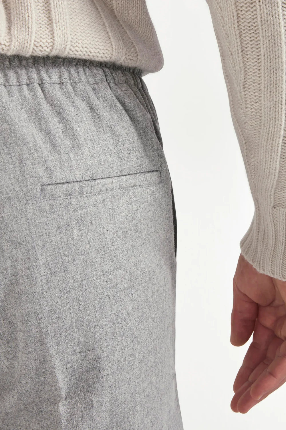 Light grey flannel Alassio with pleat trousers