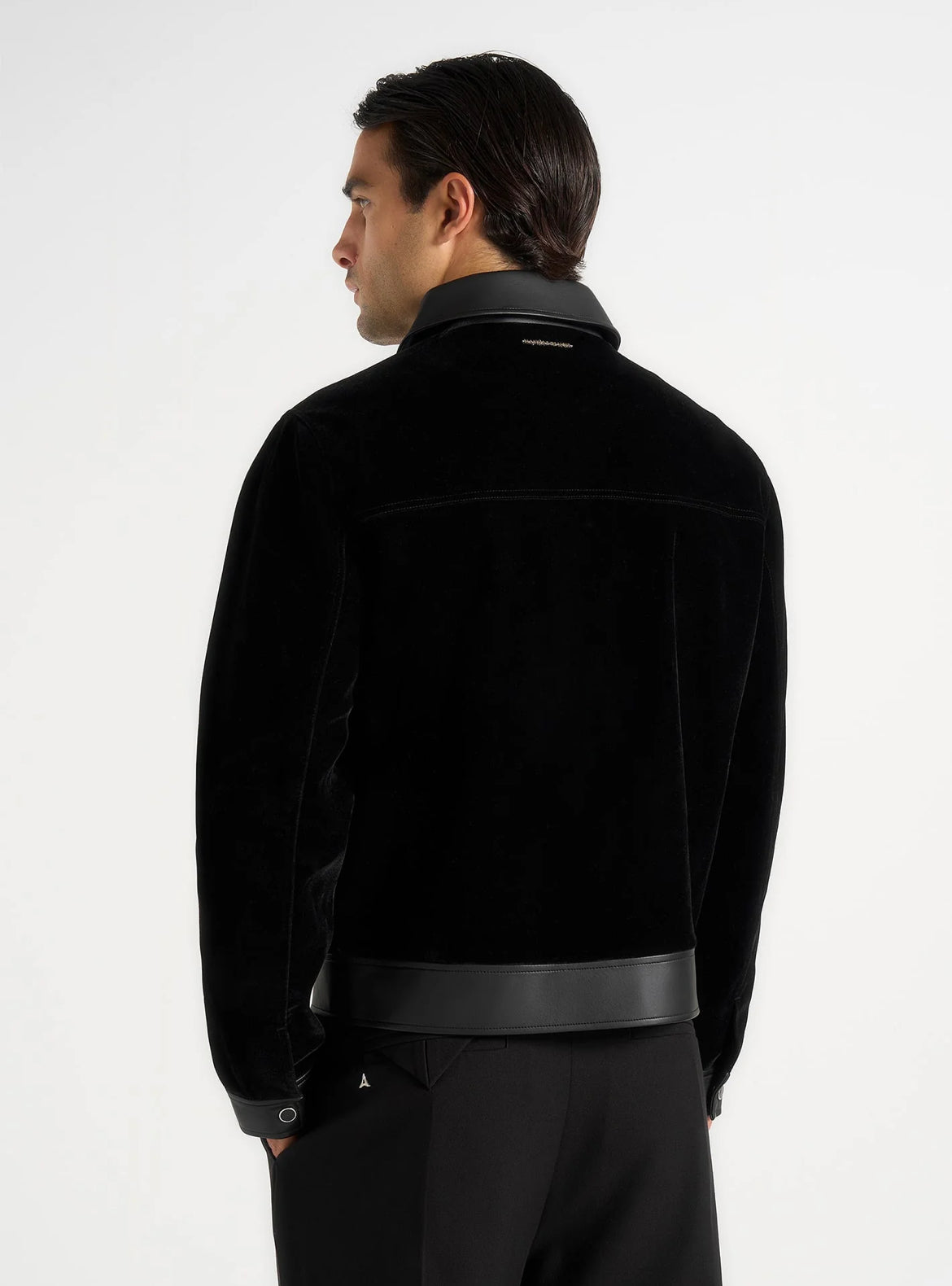 Valvet & Leather Contrast Jacket