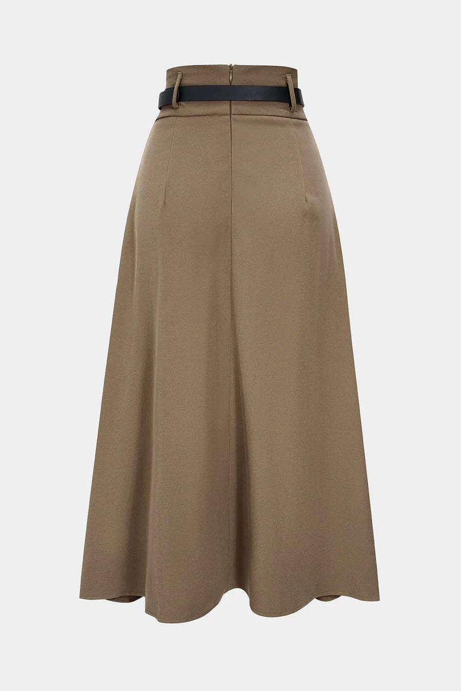 Belted Asymmetrical Ruched Skirt