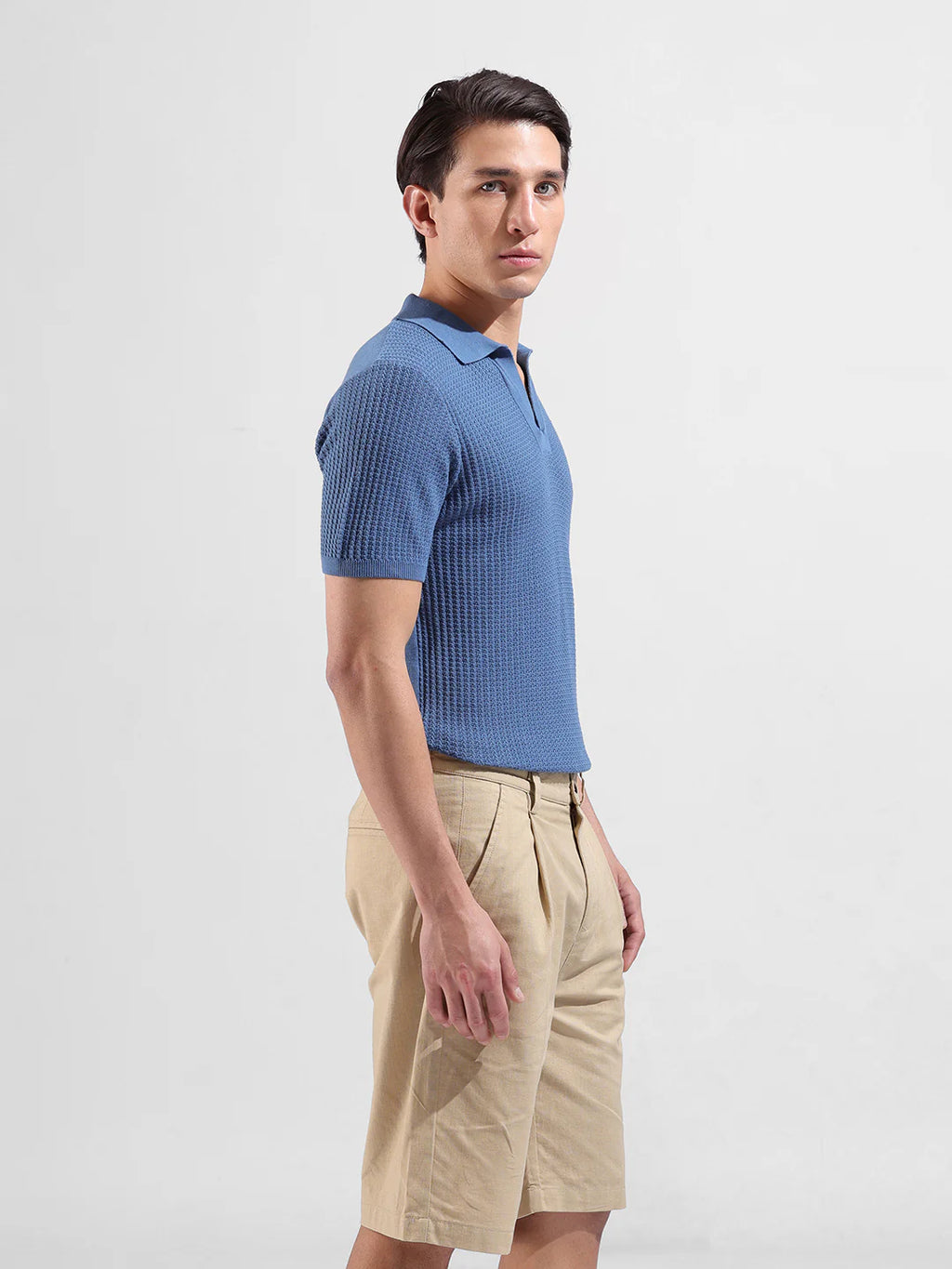 Basic knitted polo T-shirt