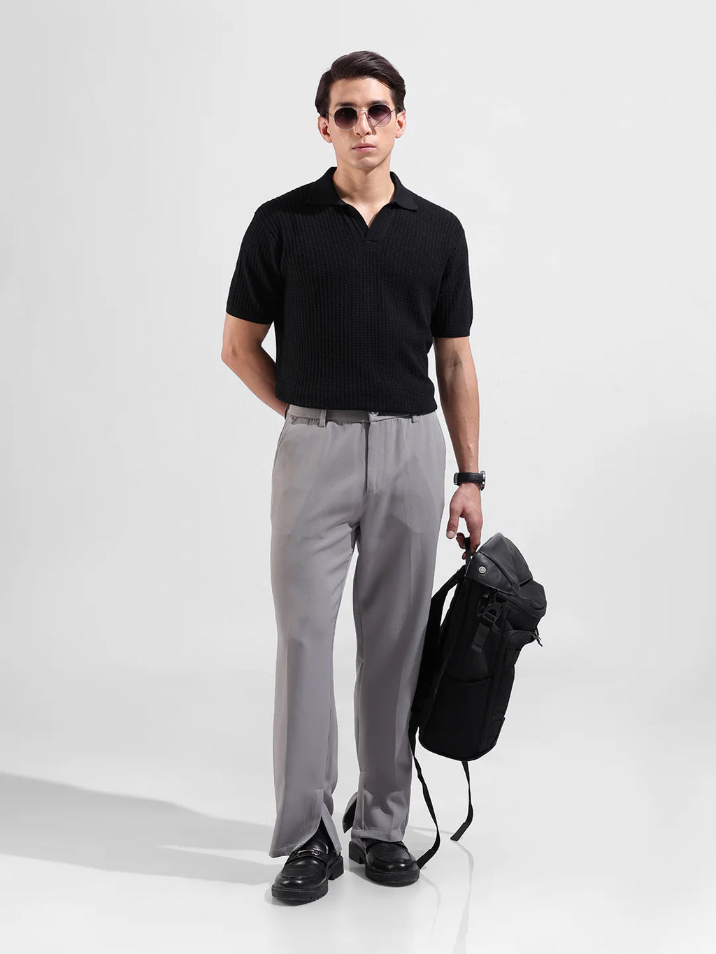 Basic knitted polo T-shirt