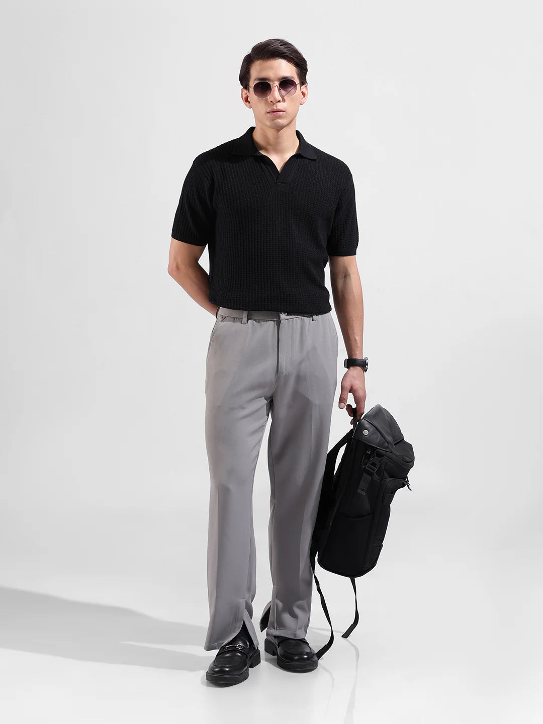 Basic knitted polo T-shirt