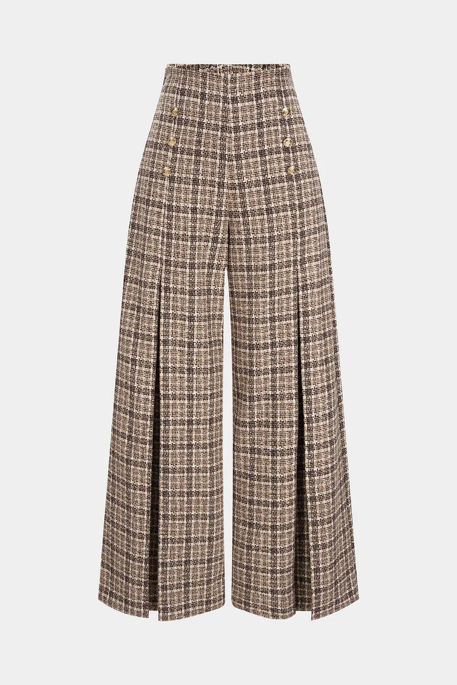 Plaid Printed High Waist Pants