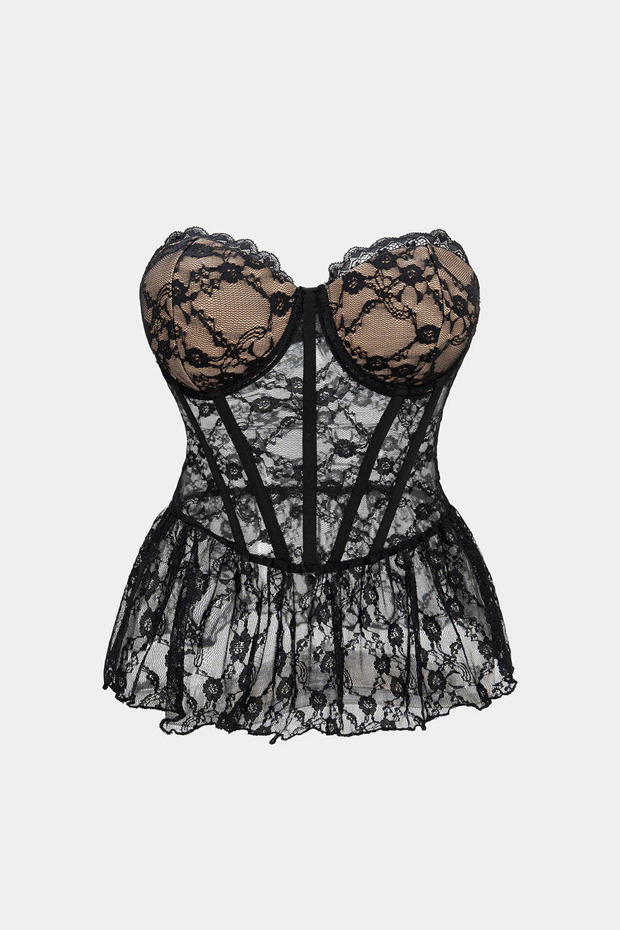 SHEER LACE CORSET TOP