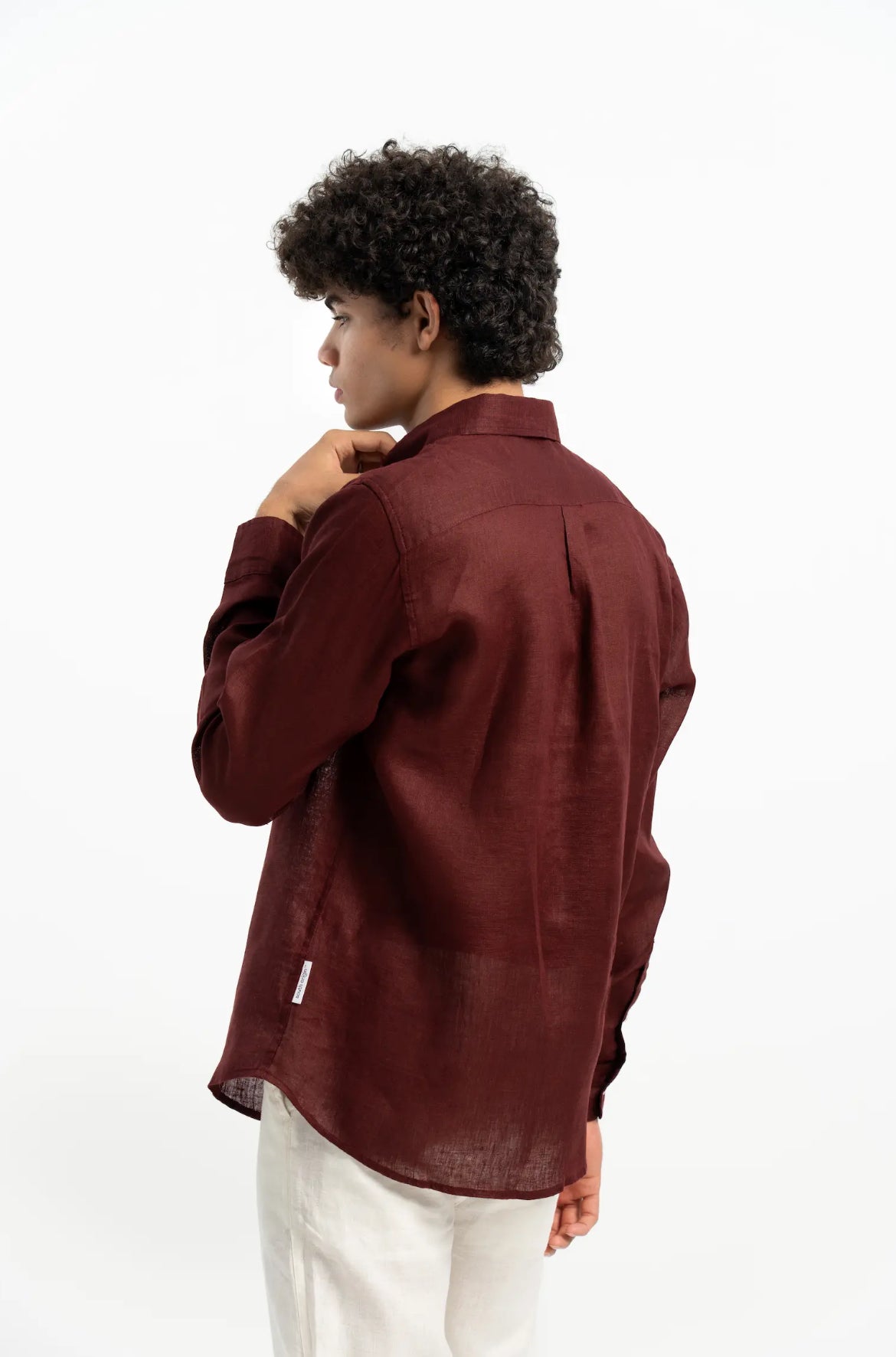 VELAIR LINEN ROYAL MAROON SHIRT