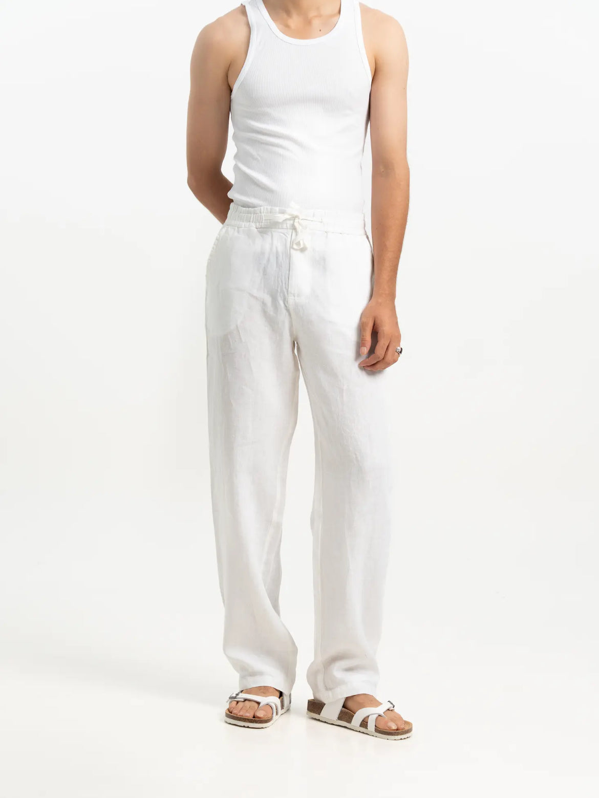 VELAIR LINEN WHITE TROUSERS