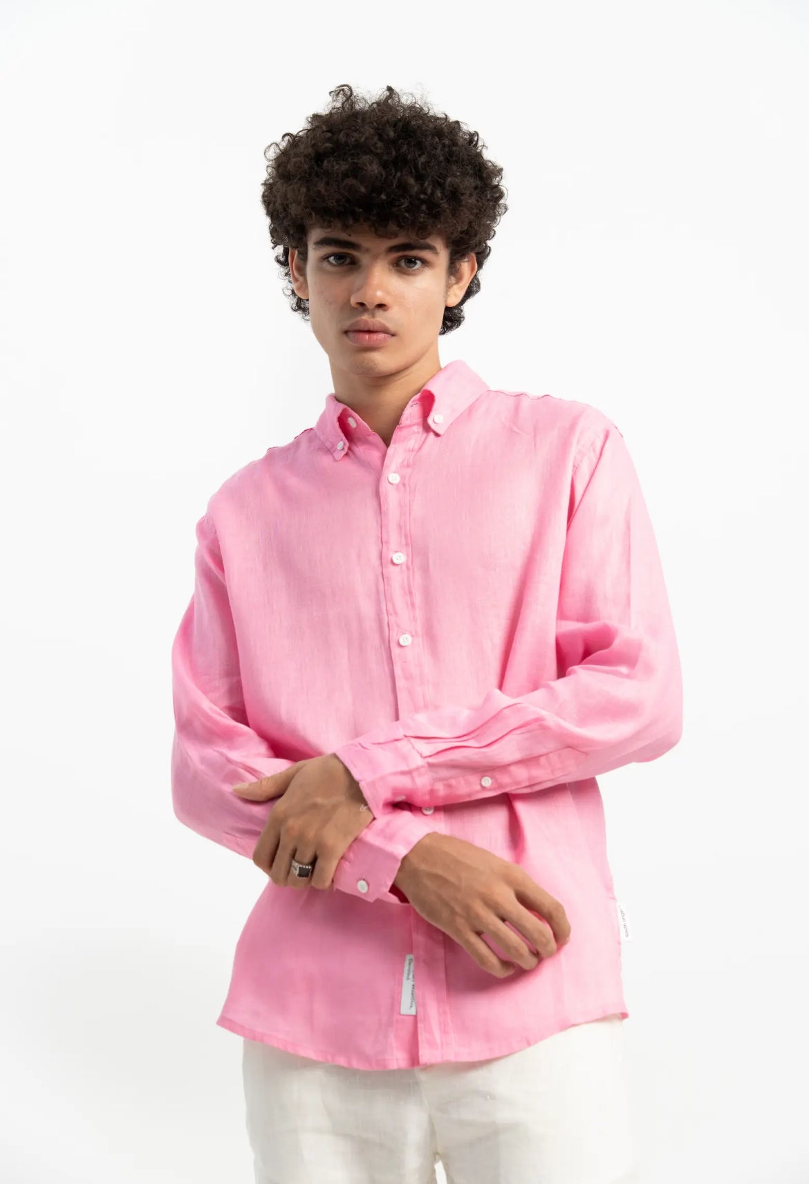VELAIR LINEN BABY PINK SHIRTS