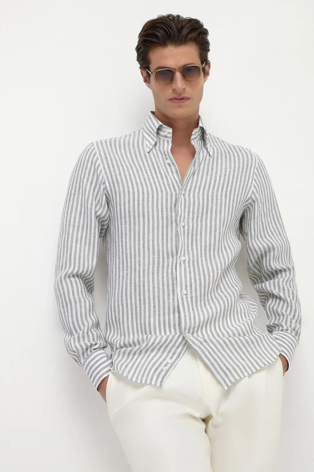 STRIPE WITH BUTTONS SHIRT