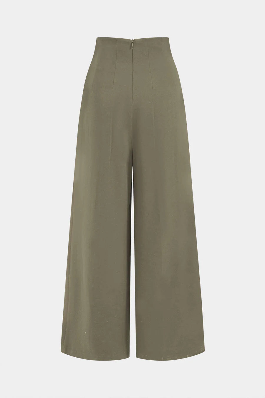 Pleated asymmetrical trousers