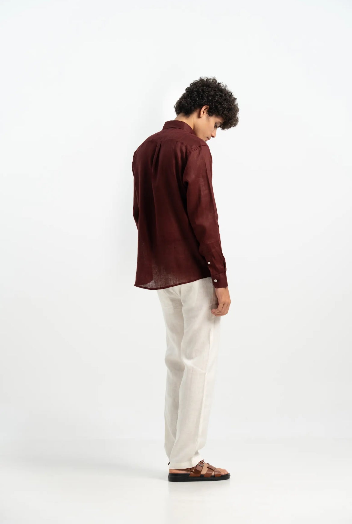 VELAIR LINEN ROYAL MAROON SHIRT