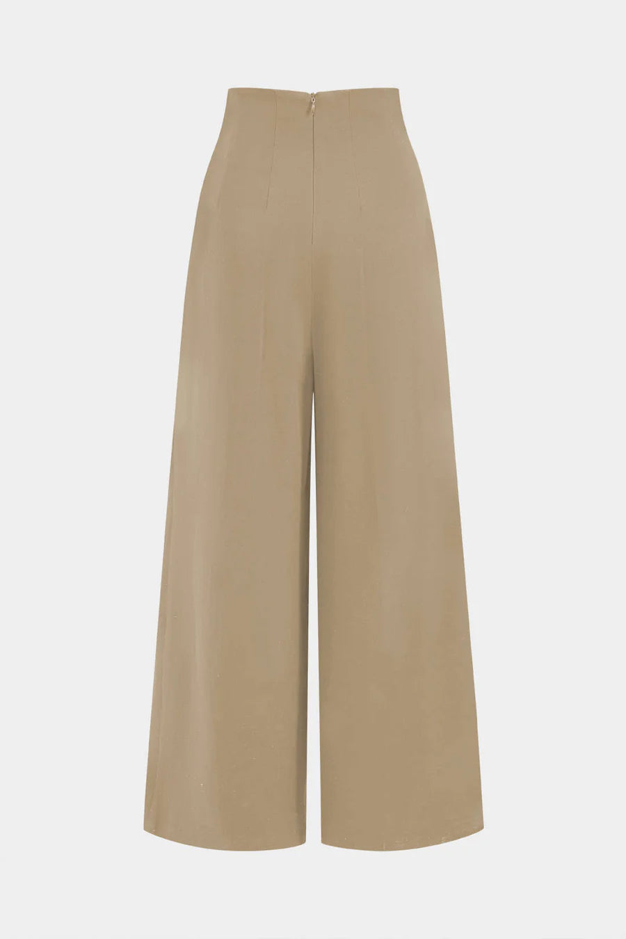 Pleated asymmetrical trousers