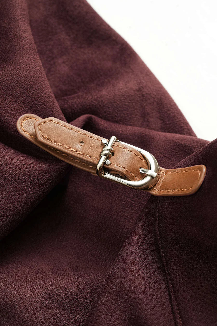 Suede Button V neck Shirt