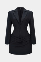 Deep V-neck Long Sleeves Dress