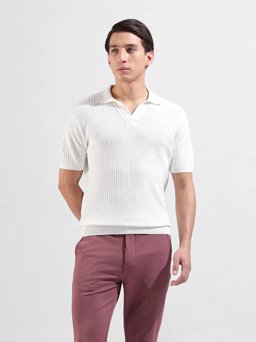 Basic knitted polo T-shirt