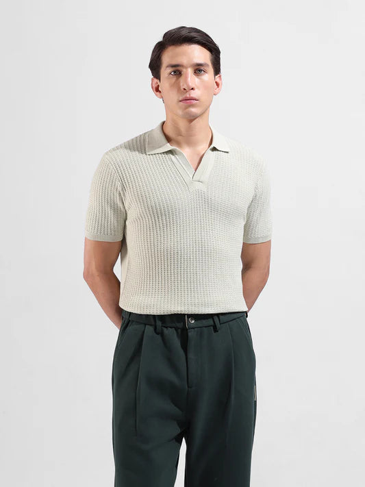 Basic knitted polo T-shirt