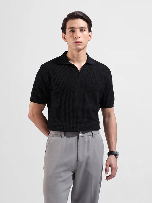 Basic knitted polo T-shirt