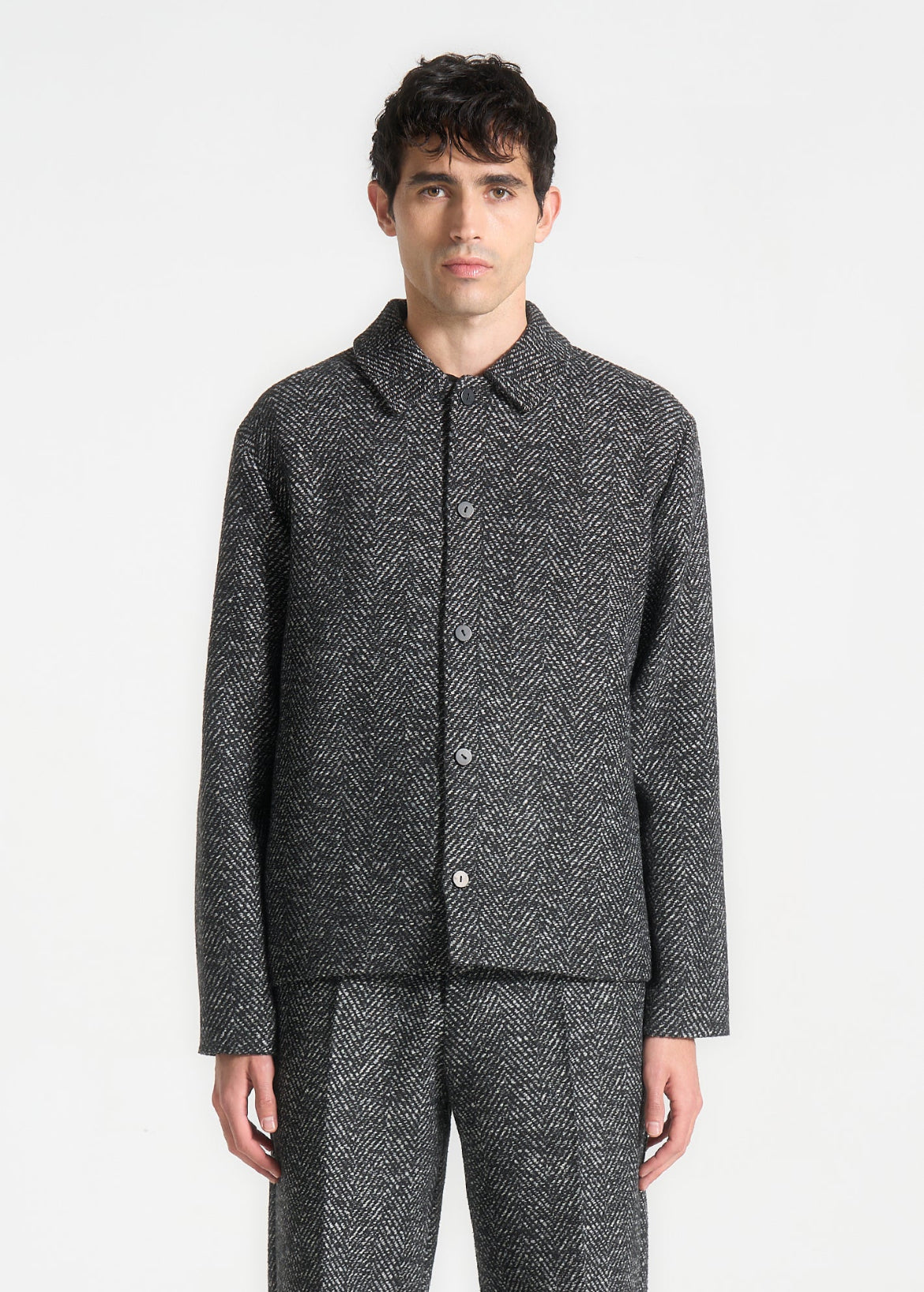 Brushed herringbone Shacket