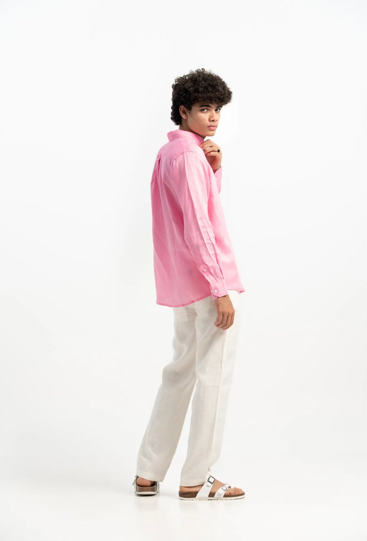 VELAIR LINEN BABY PINK SHIRTS