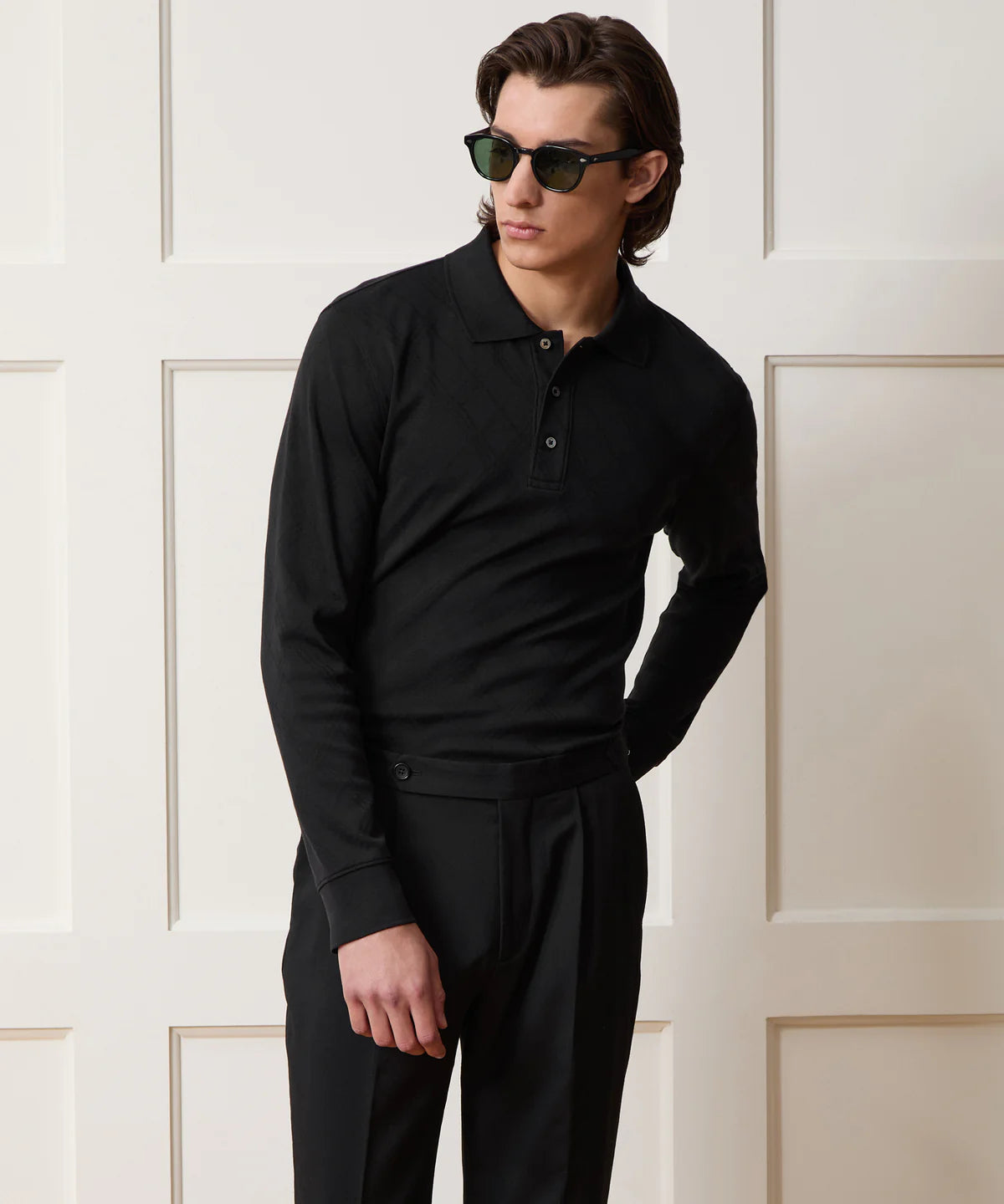 Cotton Jacquard Polo T-shirt