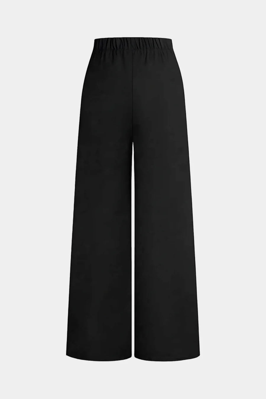 Solid Belted  Wide-Leg Pants