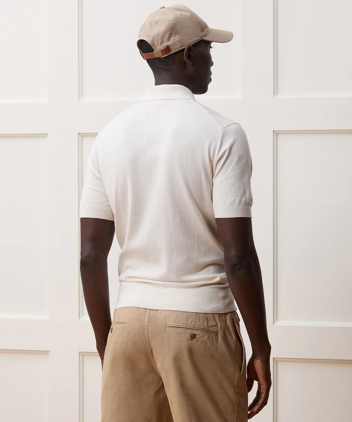 Silk-Cotton Ribbed Polo T-shirt