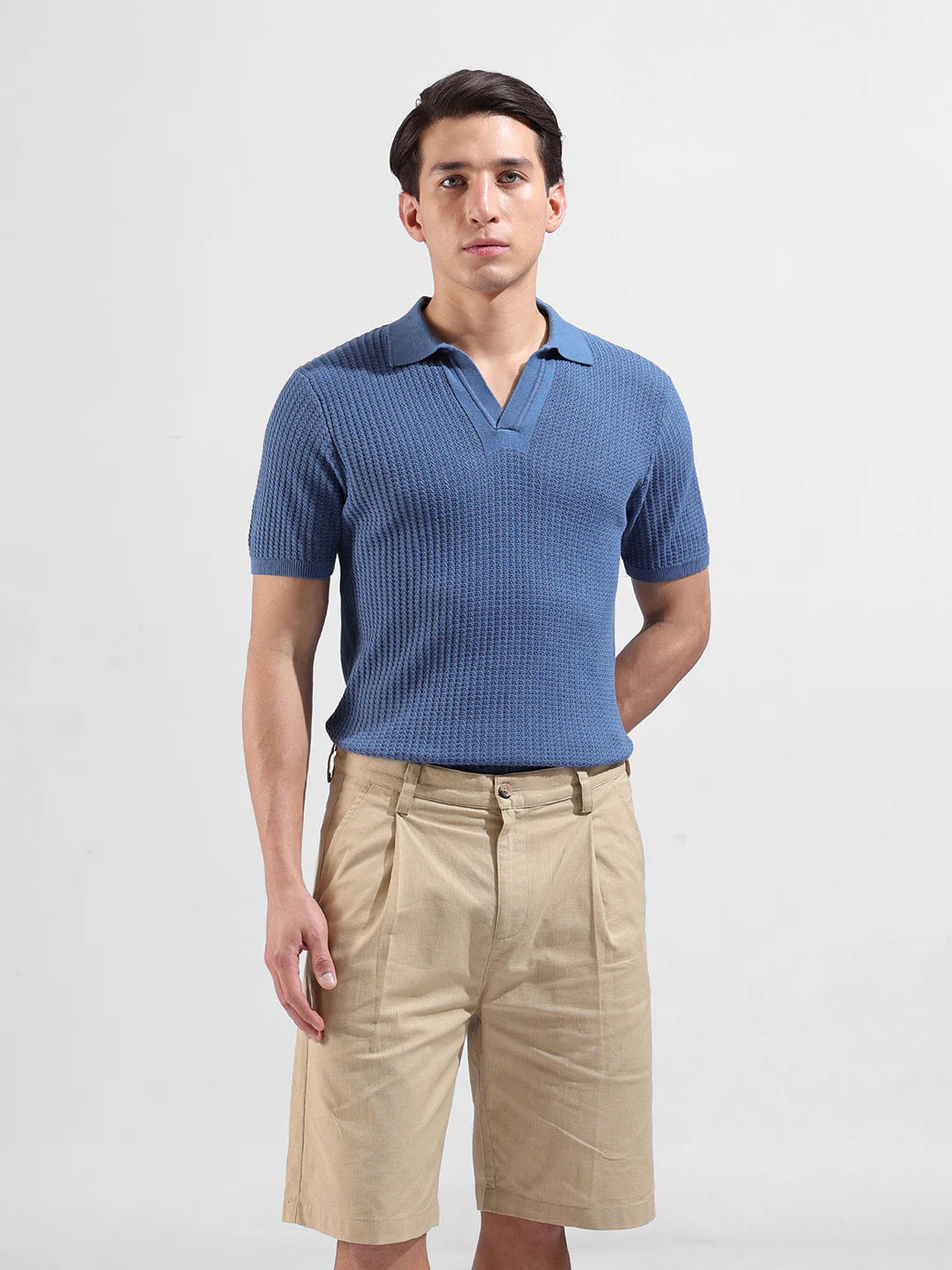 Basic knitted polo T-shirt