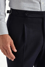 Blue flannel Roma trousers