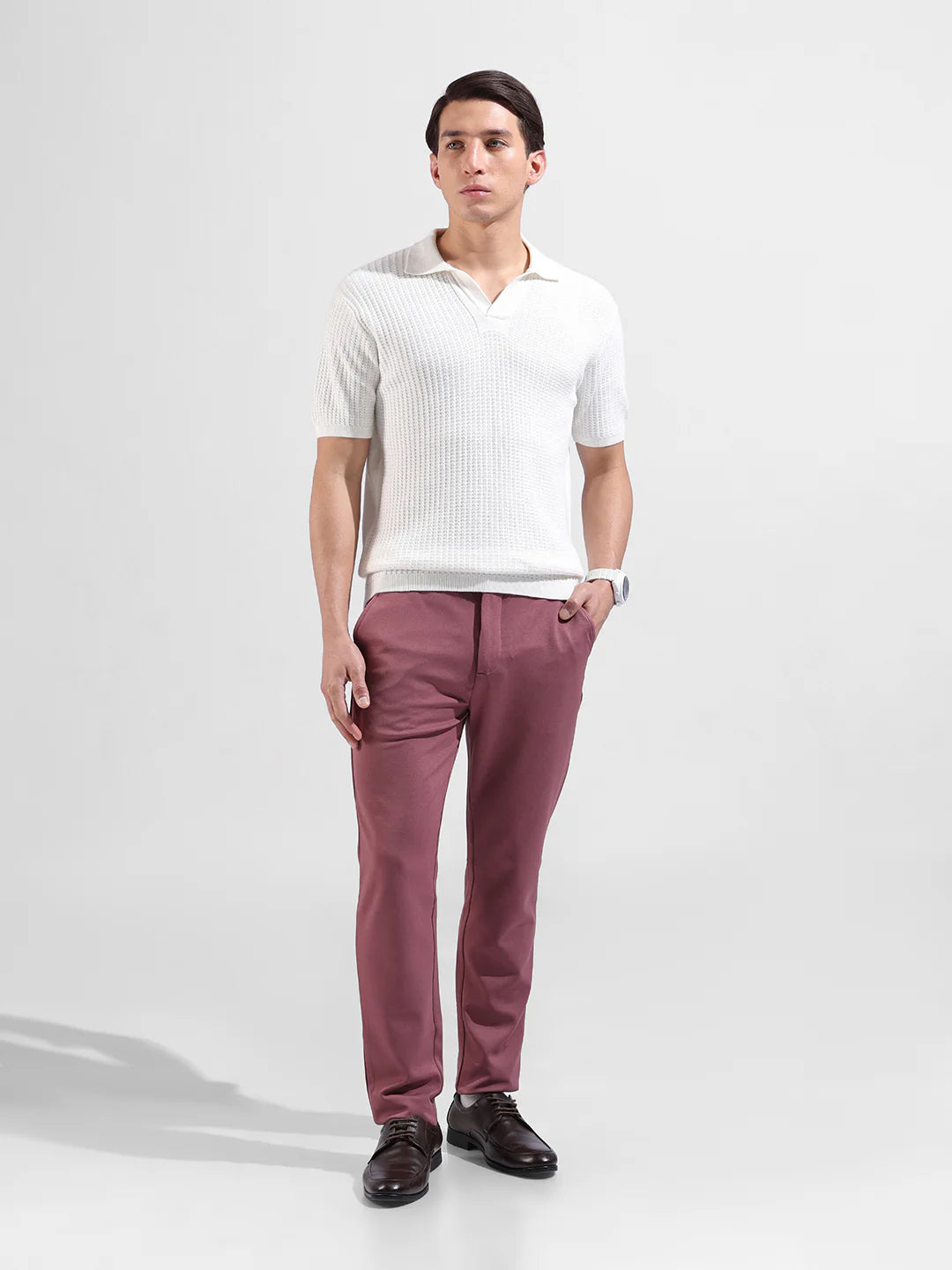 Basic knitted polo T-shirt