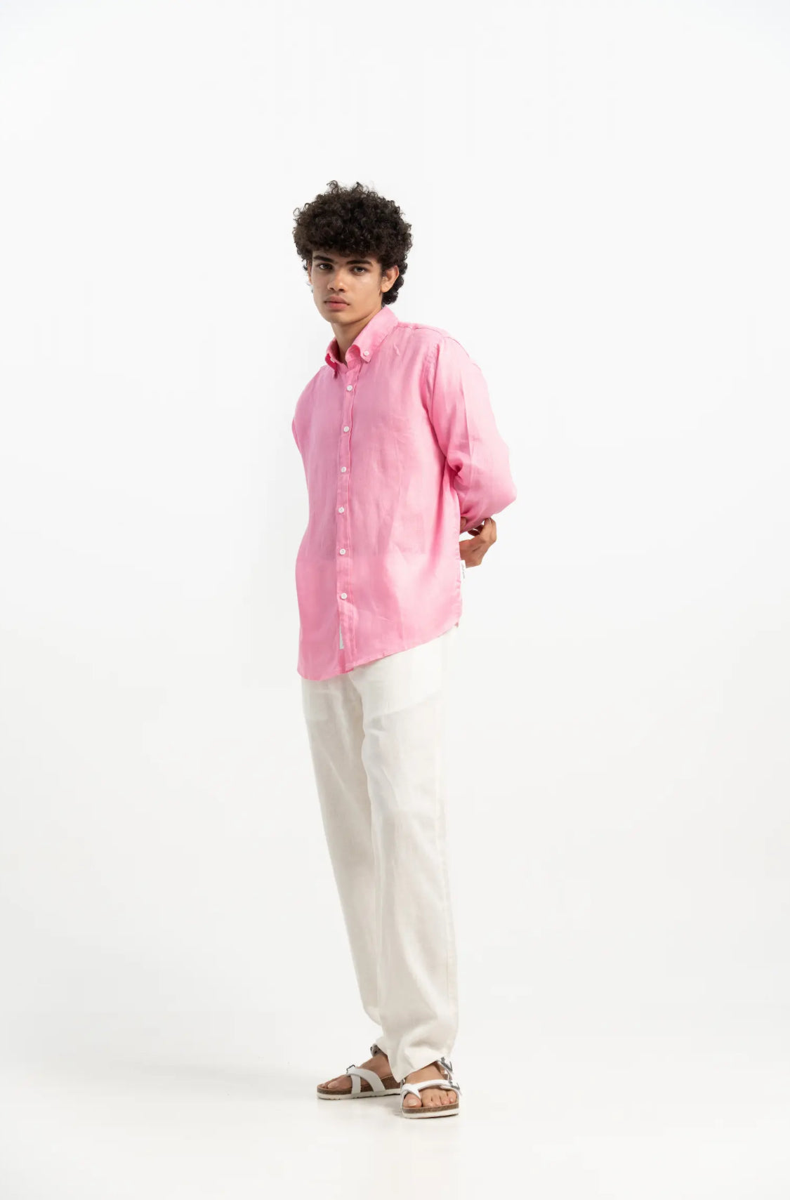 VELAIR LINEN BABY PINK SHIRTS