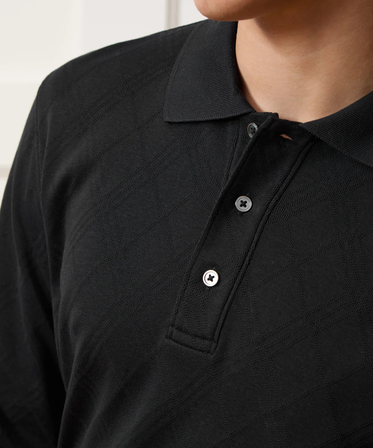 Cotton Jacquard Polo T-shirt